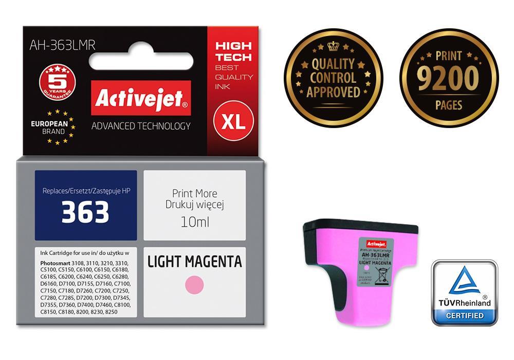 „Activejet AH-363LMR“ rašalo kasetė (pakeitimas HP 363 C8775EE; Premium; 10 ml; šviesiai purpurinė)