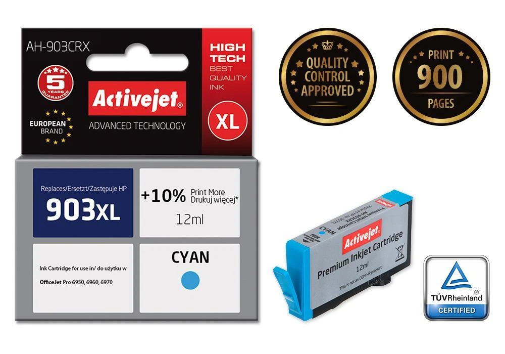 Rašalo Kasetė - Activejet AH-903CRX Premium Mėlyna 12 ml