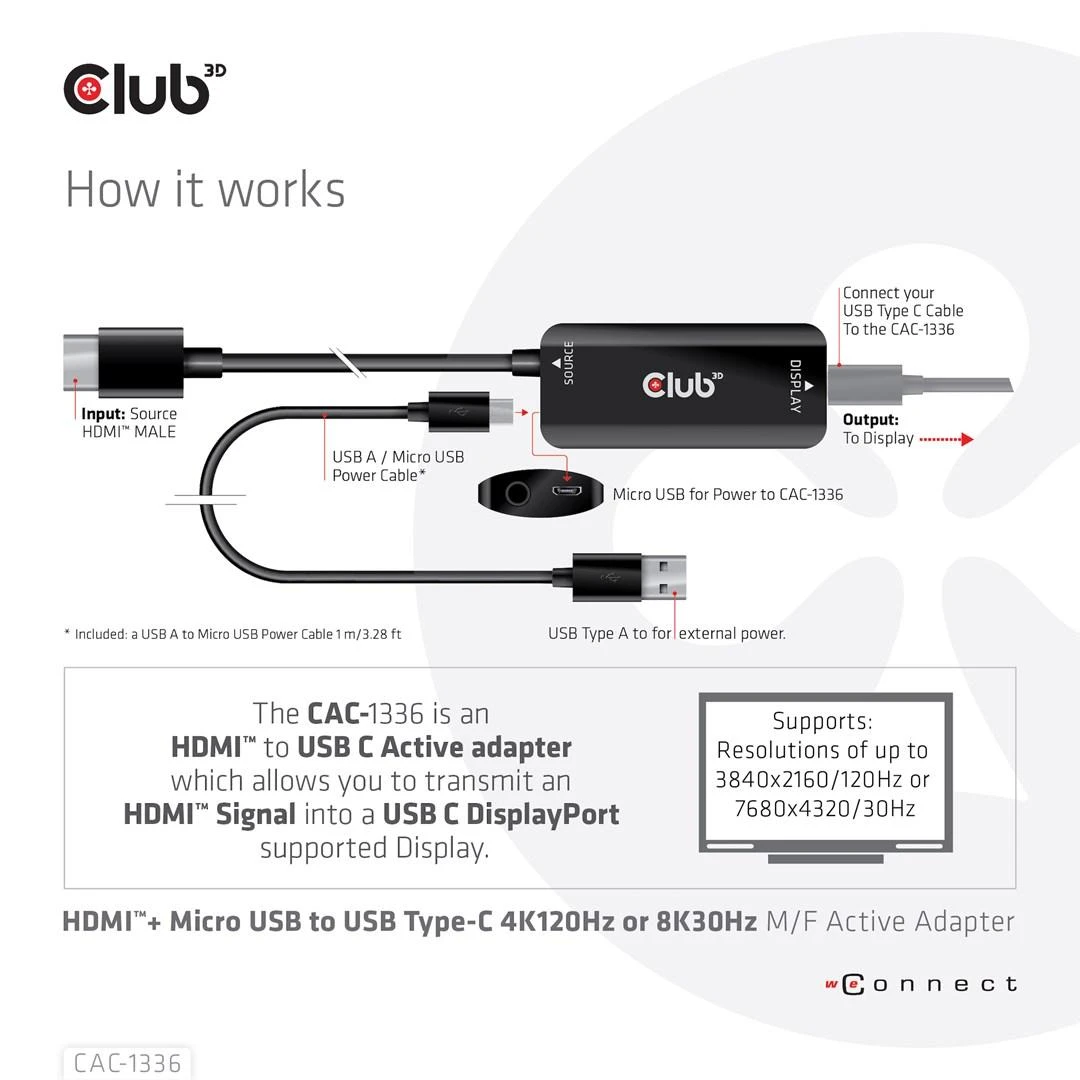 Adapteris USB Club 3D Club3D Adapteris H