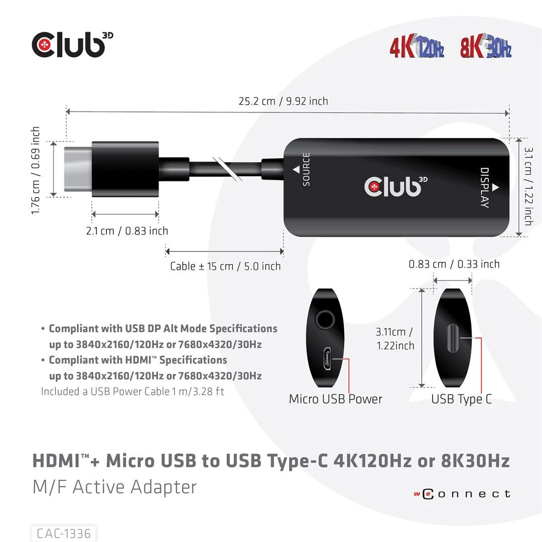 Adapteris USB Club 3D Club3D Adapteris H