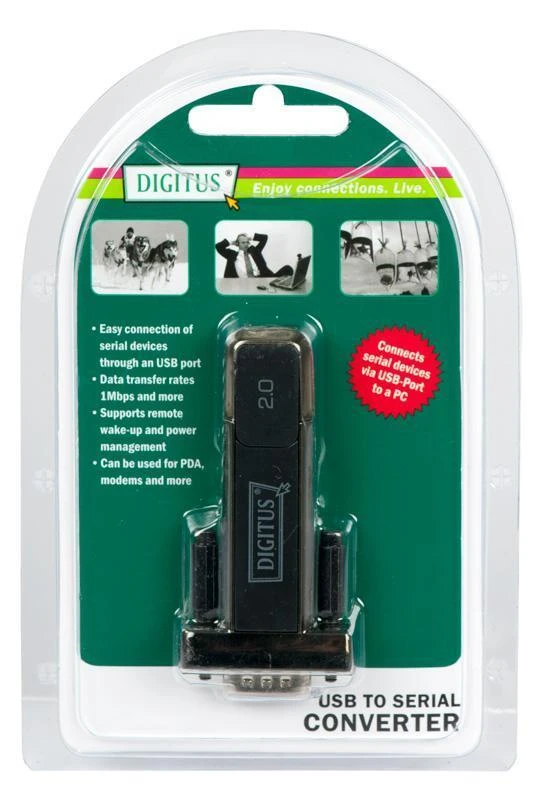 Assmann Electronic Assmann elektroninis DIGITUS 40x keitiklis USB2.0 į serijinį RS232 įsk. USB laidas 80cm juodas FTDI/FT323RL Chipset