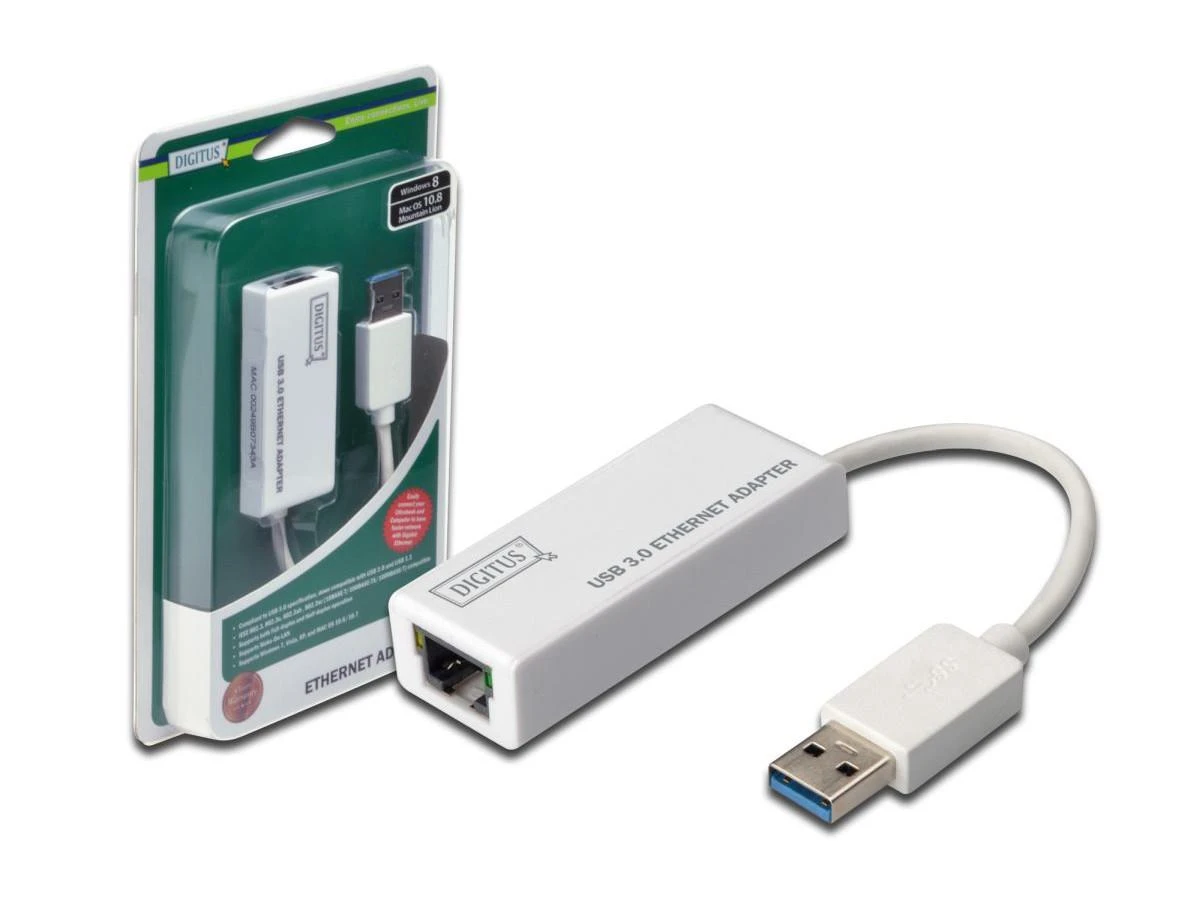Assmann Electronic DIGITUS USB3.0 į Gigabit Ethernet adapteris RJ45 10/100/1000 Mbps baltas