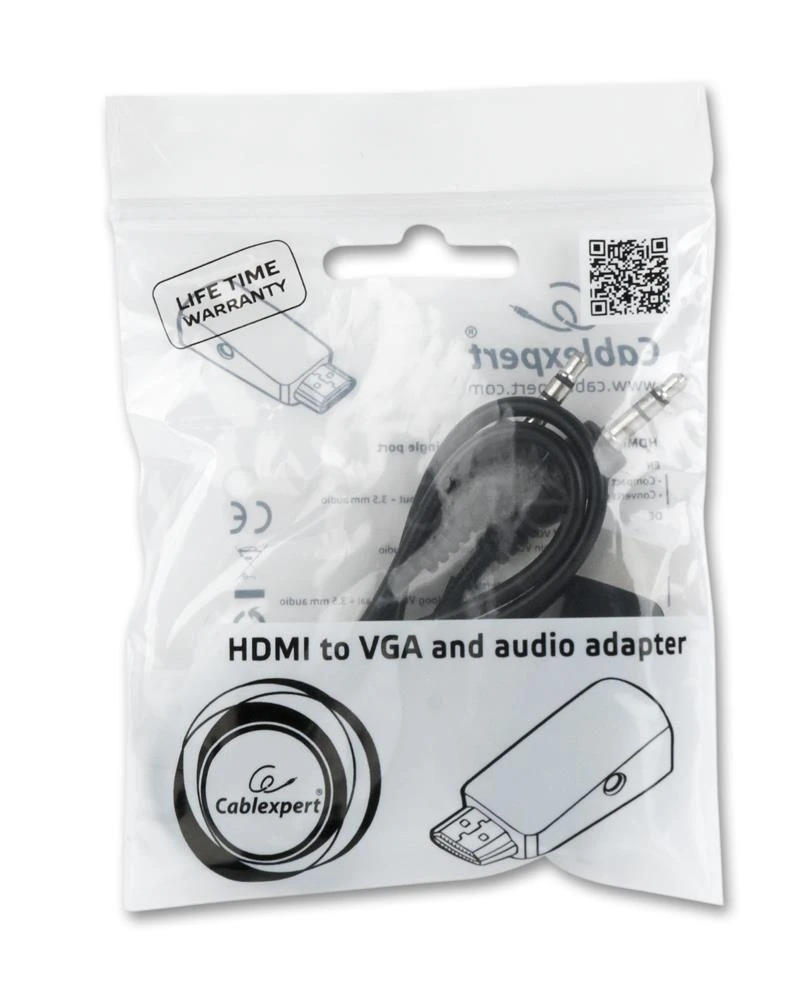 Gembird HDMI į VGA adapteris pakuotėje su papildomu audio laidu