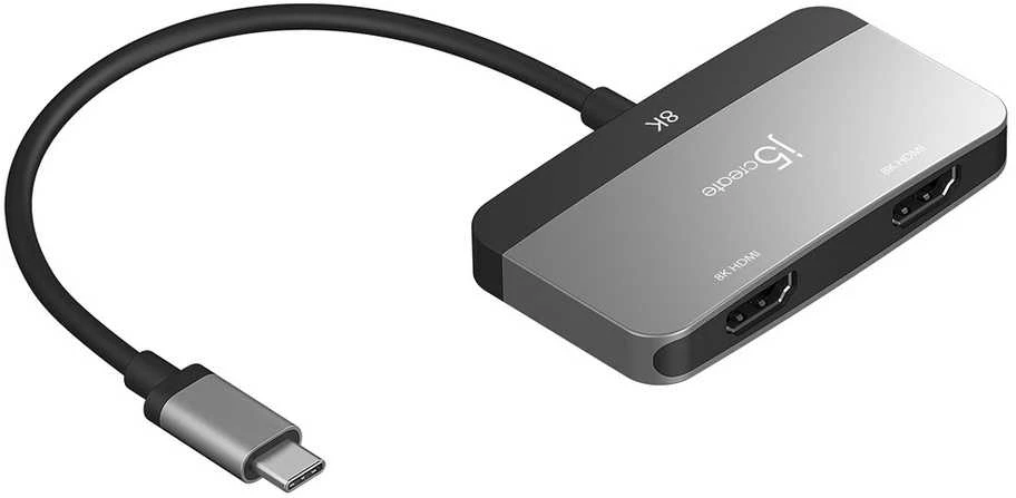 J5 Create J5create – 8K USB-C į dvigubą HDMI ekrano adapteris