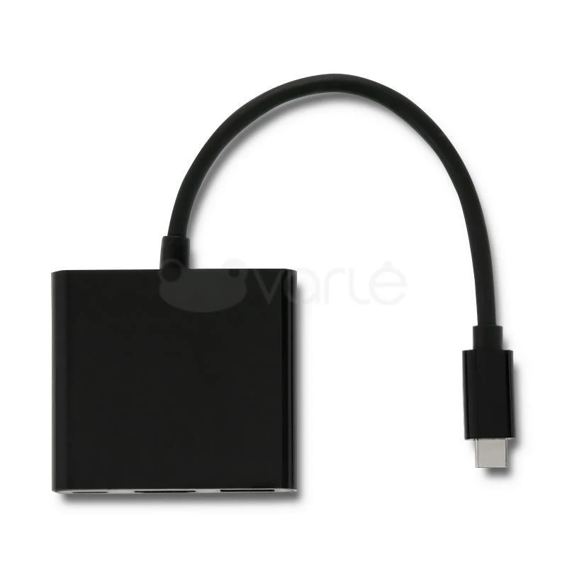 QOLTEC 50430 Qoltec Adapteris USB 3.1 typC Male / HDMI AF + USB AF + USB 3.1 typC juodas