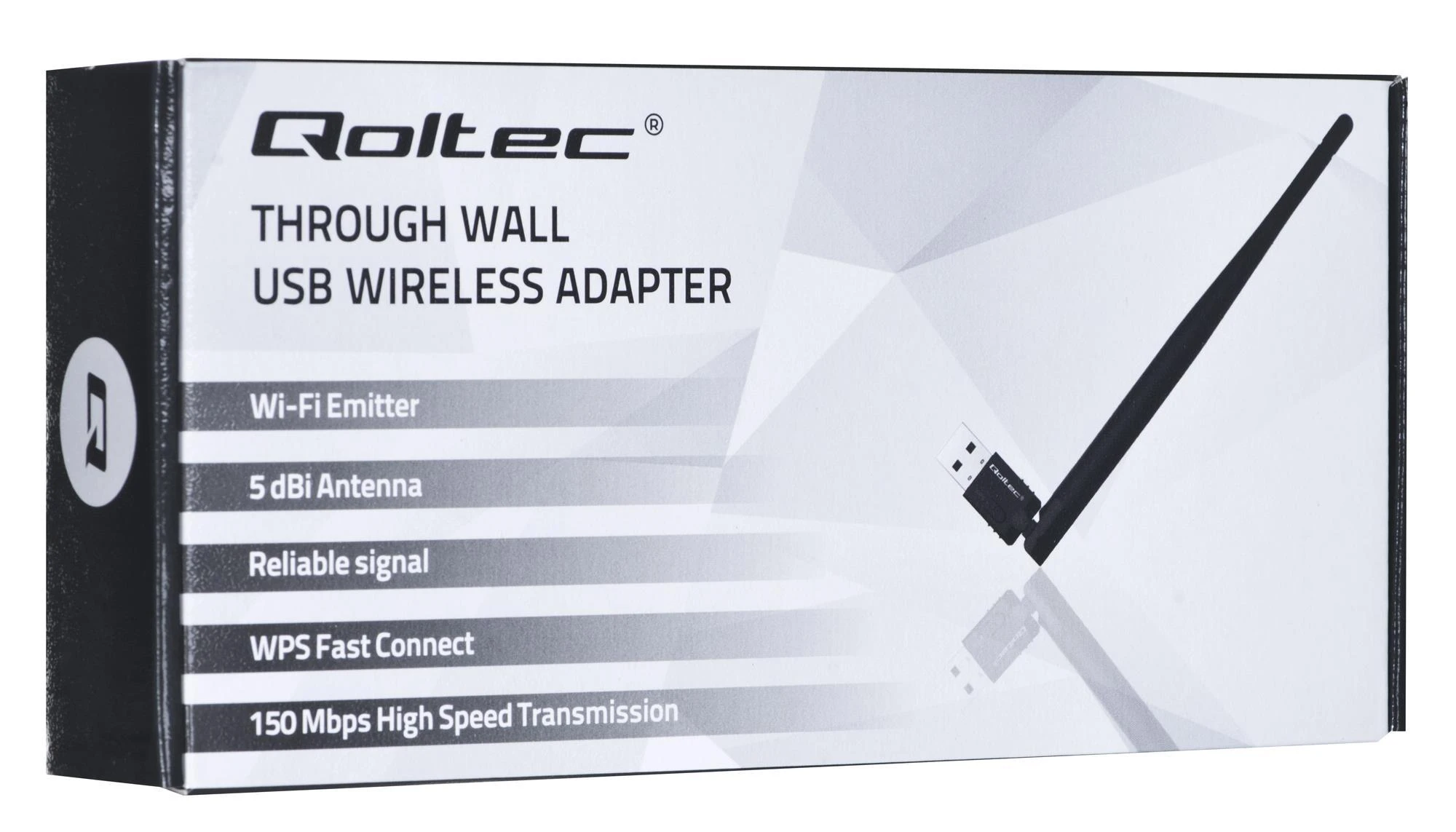 Qoltec belaidis adapteris Wi-Fi USB su antena, 57001