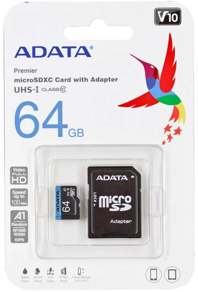 ADATA 64GB Micro SDXC V10 85MB/s + adapteriai