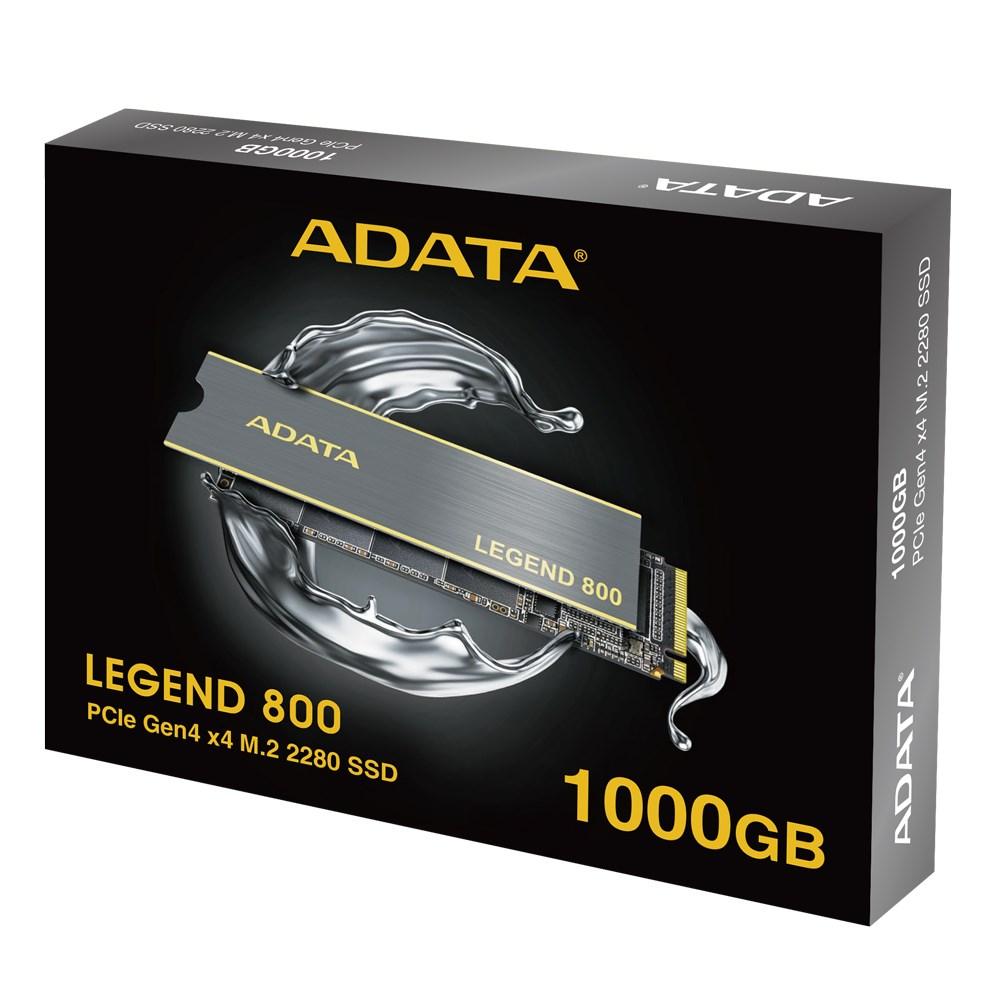 ADATA | SSD | LEGEND 800 | 1000 GB | SSD form factor M.2 2280 | Solid-state drive sąsaja PCIe Gen4x4 | Skaitymo greitis 3500 MB/s | Rašymo greitis 2200 MB/s