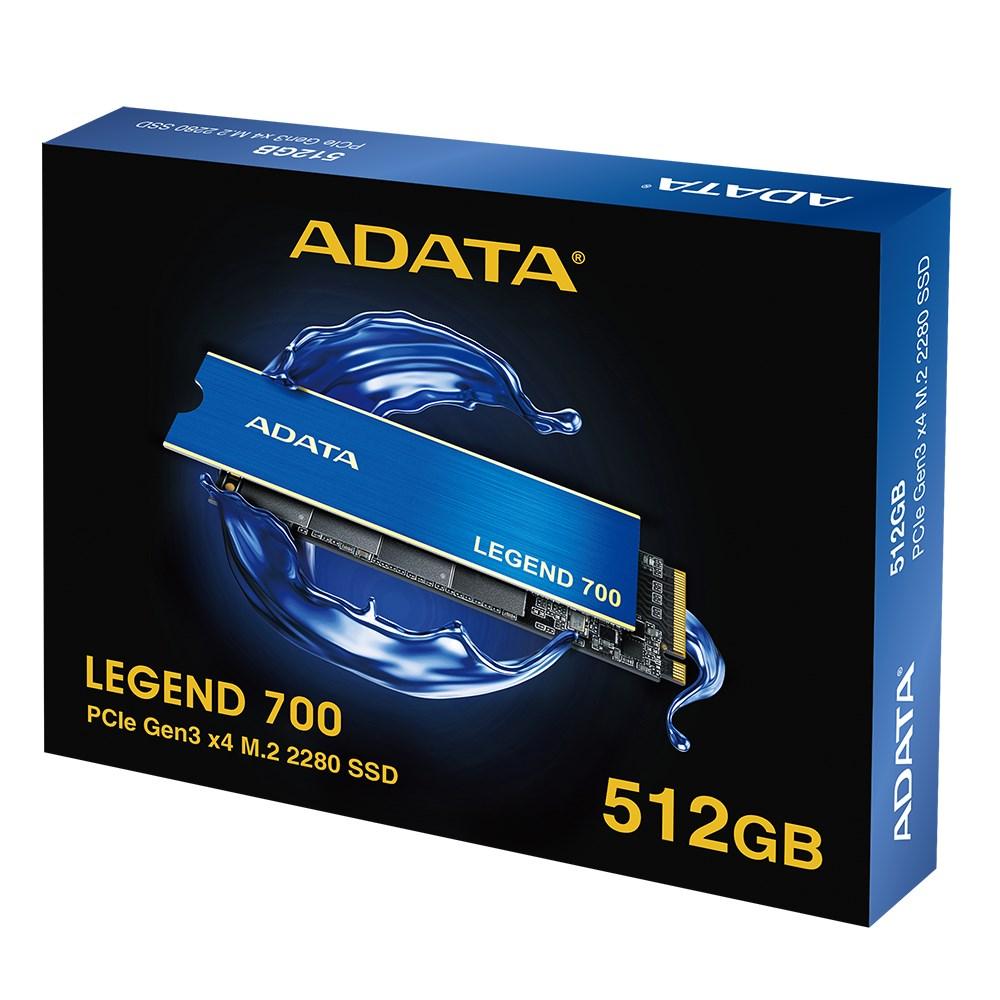 ADATA | LEGEND 700 | 512 GB | SSD form factor M.2 2280 | Solid-state drive sąsaja PCIe Gen3x4 | Skaitymo greitis 2000 MB/s | Rašymo greitis 1600 MB/s