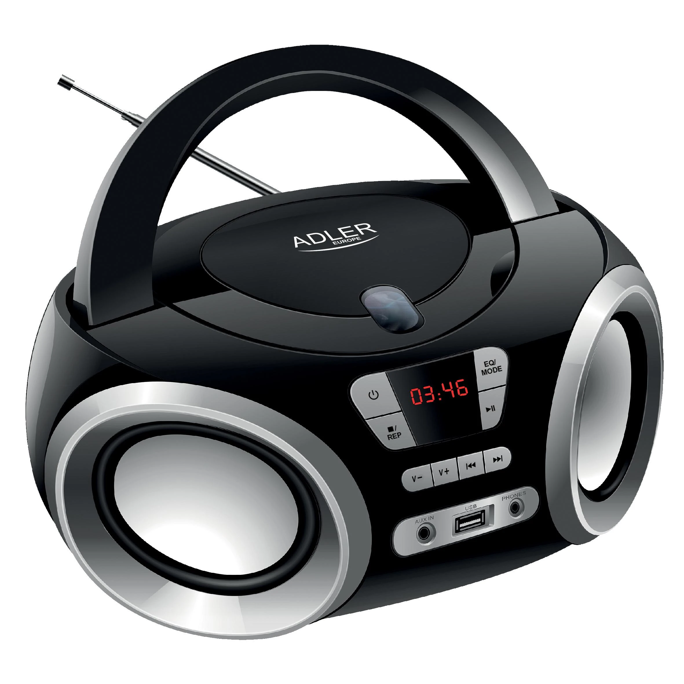 Adler | CD grotuvas | AD 1181 | Garsiakalbiai | USB jungtis