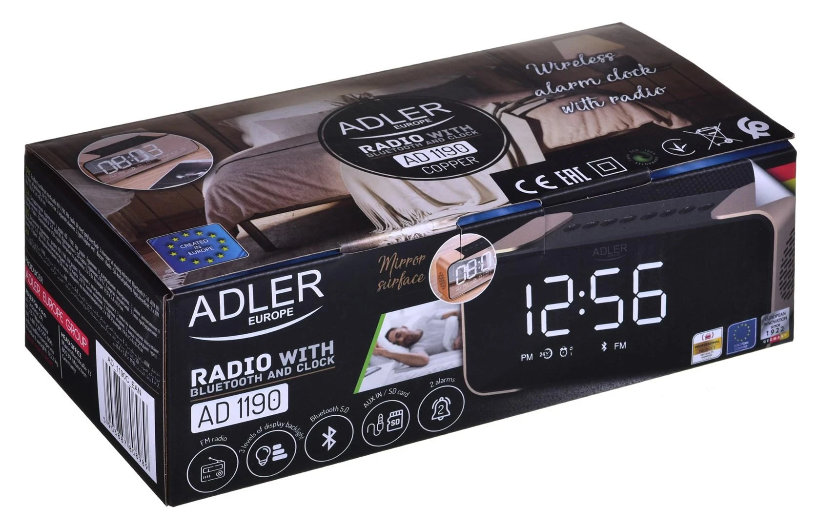 Adler | Belaidis žadintuvas su radiju | 1190 m. AD | Signalizacijos funkcija | AUX in | Varis/Juodas