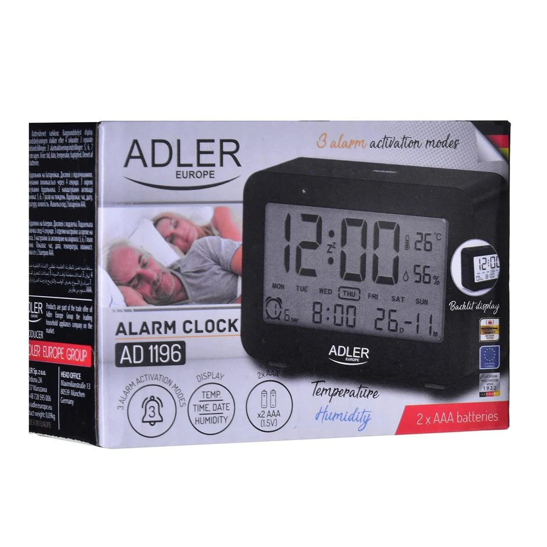 Adler | Žadintuvas | AD 1196b | Signalizacijos funkcija | Juodas