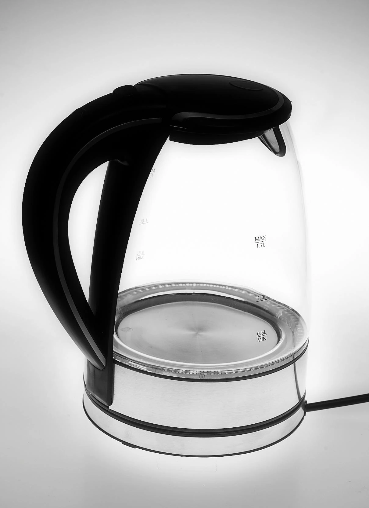 Adler | Virdulys | AD 1225 | Standard | 2000 W | 1.7 L | Glass | 360° rotational base | Nerūdijantis plienas/Transparent