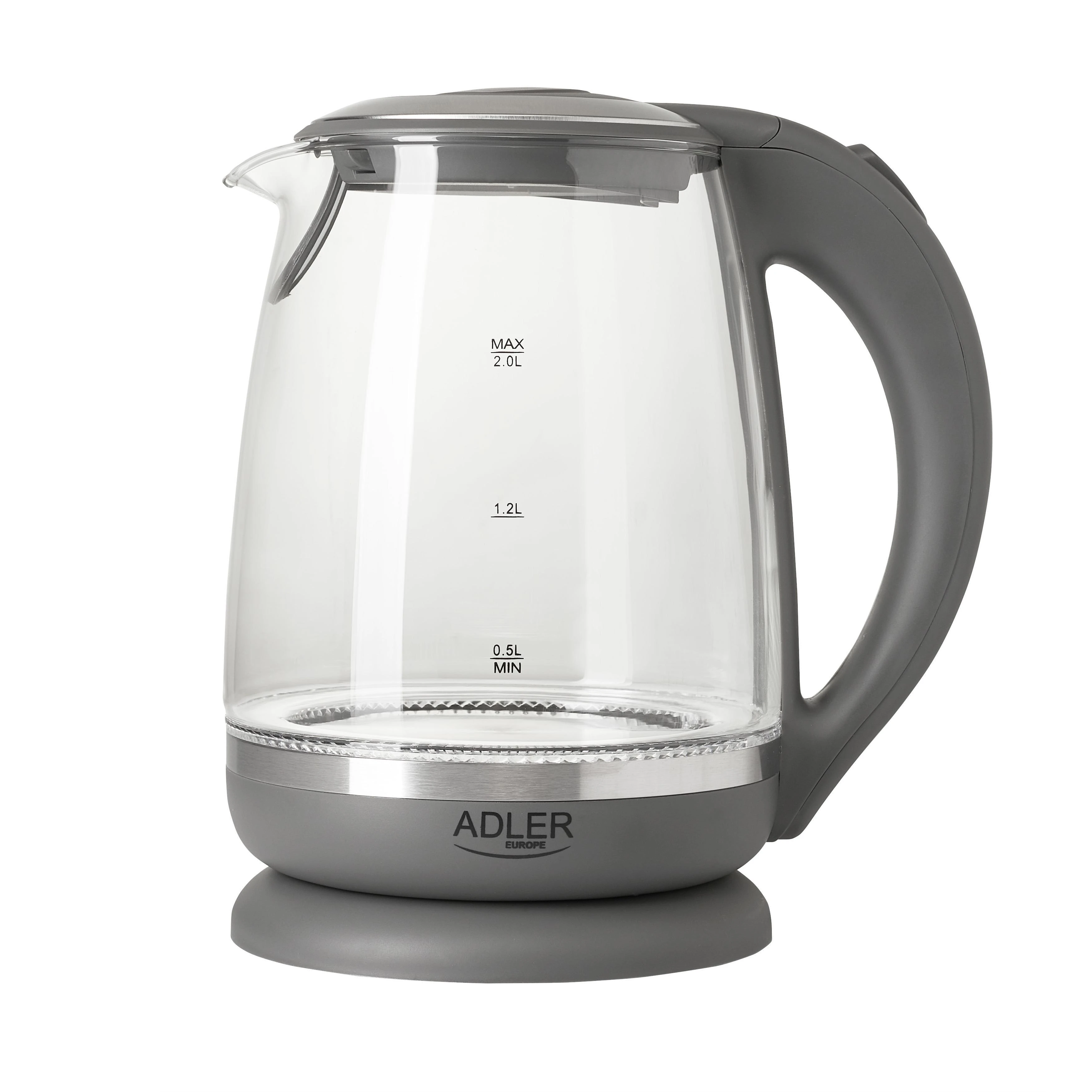 Adler | Virdulys | AD 1286 | Standard | 2200 W | 2 L | Plastic/Glass | 360° rotational base | Pilkas