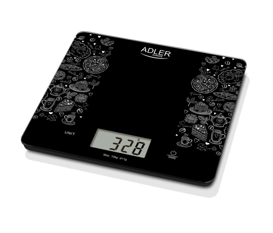 Adler | Virtuvinės svarstyklės | AD 3171 | Maximum weight (capacity) 10 kg | Graduation 1 g | Ekranas type LCD | Juodas