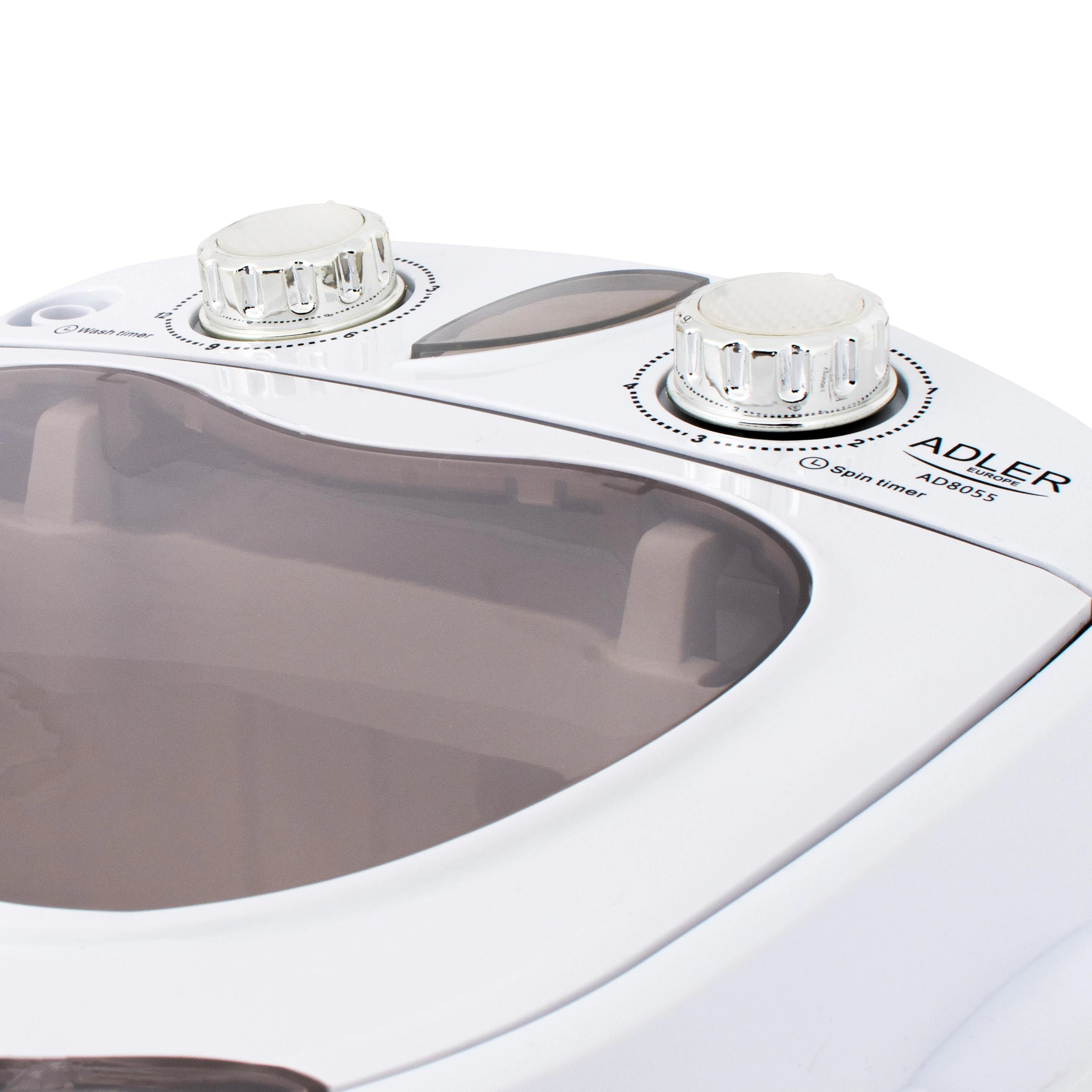 Skalbimo mašina Adler Mini washing machine AD 8055 Top loading, Skalbimo talpa 3kg, Gylis 37 cm, Plotis 36 cm, Baltas