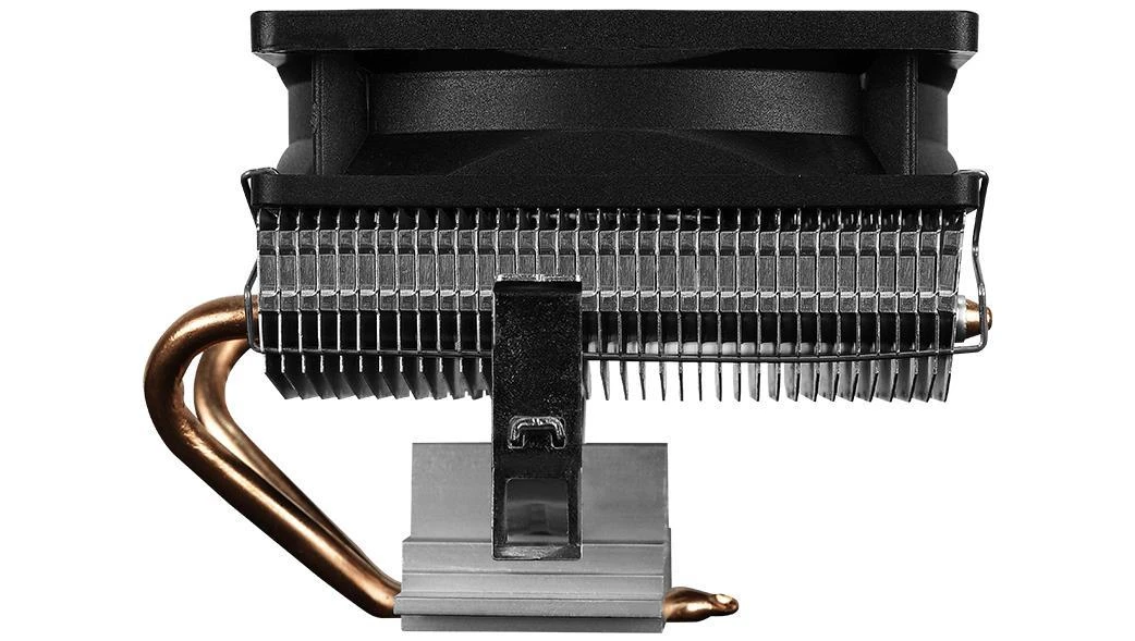 Aerocool Air Frost 2: šoninis vaizdas su variniais vamzdeliais
