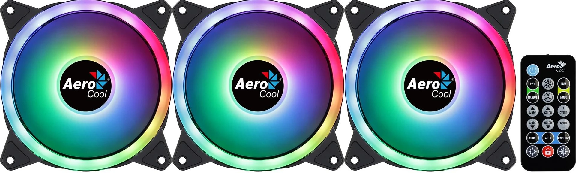 Kompiuterio Ventiliatoriai - Aerocool Duo12pro 3x12cm ARGB, Juoda