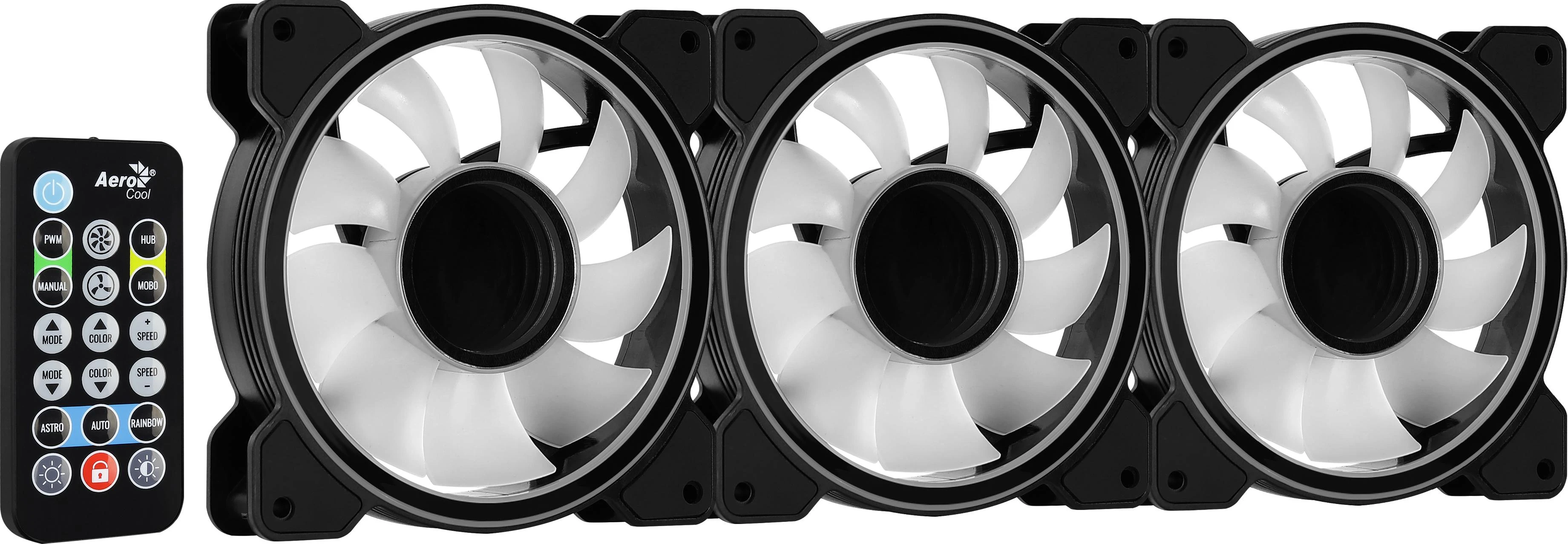 Aerocool Mirage 12 ARGB ventiliatorių komplektas su pulteliu