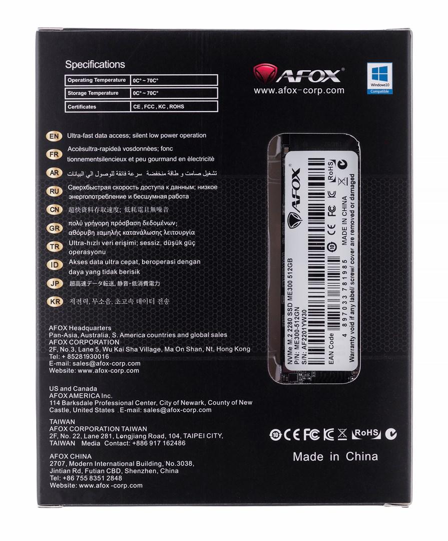 AFOX ME300 SSD M.2 PCI-Ex4 1TB TLC 3,5 / 2,6 GB/s NVMe