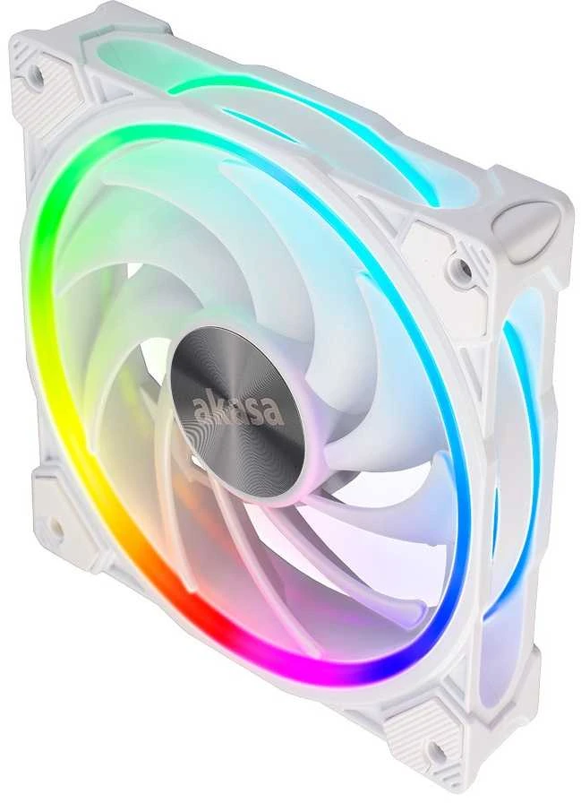 Akasa SOHO AR Addressable-RGB korpuso ventiliatorius, baltos spalvos – 120mm