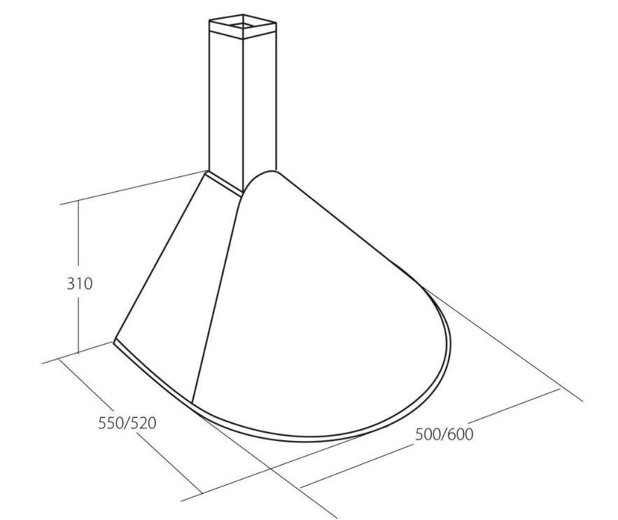 Cooker hood chimney AKPO WK-5 RONDO TURBO 60 Baltas (159,7 m3/h, 600mm, baltos spalvos)