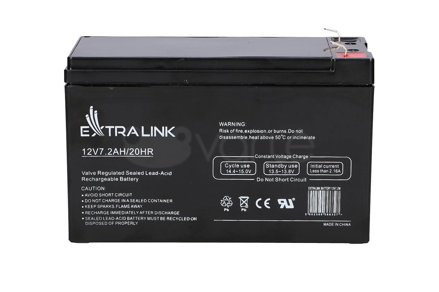 „Extralink“ akumuliatorius AGM 12 V 7,2 Ah 7 Ah nereikalaujantis priežiūros