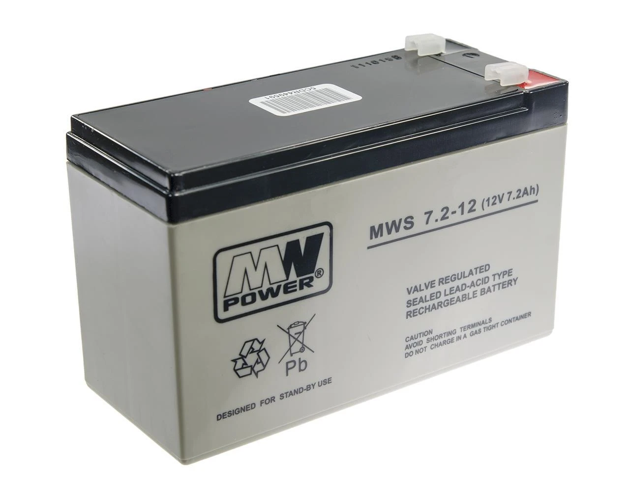 Power MWS 12V 7.2Ah F1(187) AGM akumuliatorius, 5 metai