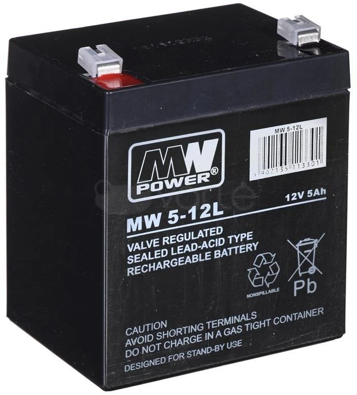 Mw Power MWPower MW 12V 5Ah F2(250) AGM akumuliatorius, 6-9 metai