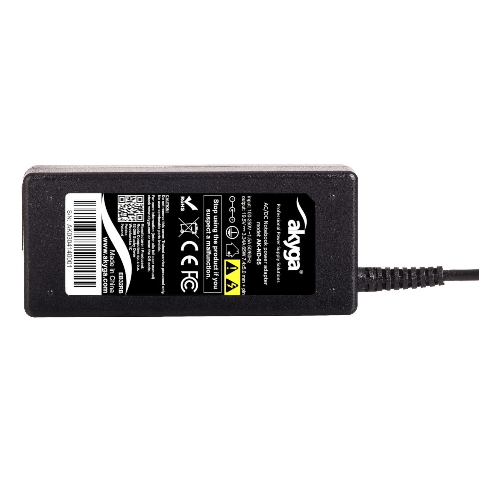 Nešiojamojo kompiuterio adapteris AKYGA Dedicated AK-ND-05 DELL 19V/3.34A 65W 7.4x5x0.6 mm