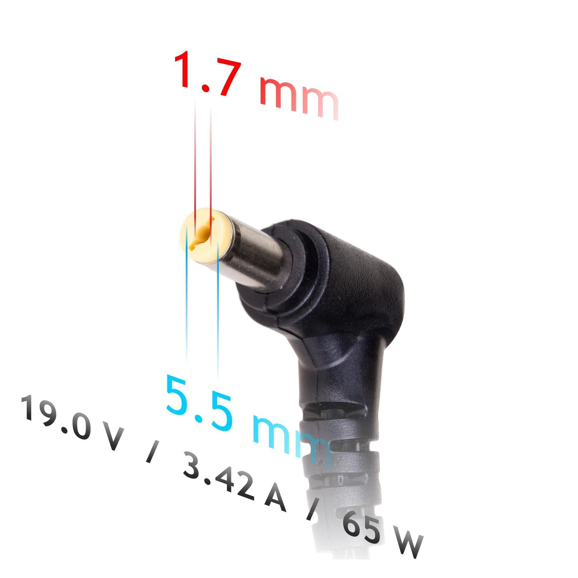 Nešiojamojo kompiuterio pakrovėjas Akyga AK-ND-06 (19V / 3.42A 65W 5.5 x 1.7mm) ACER 1.2m