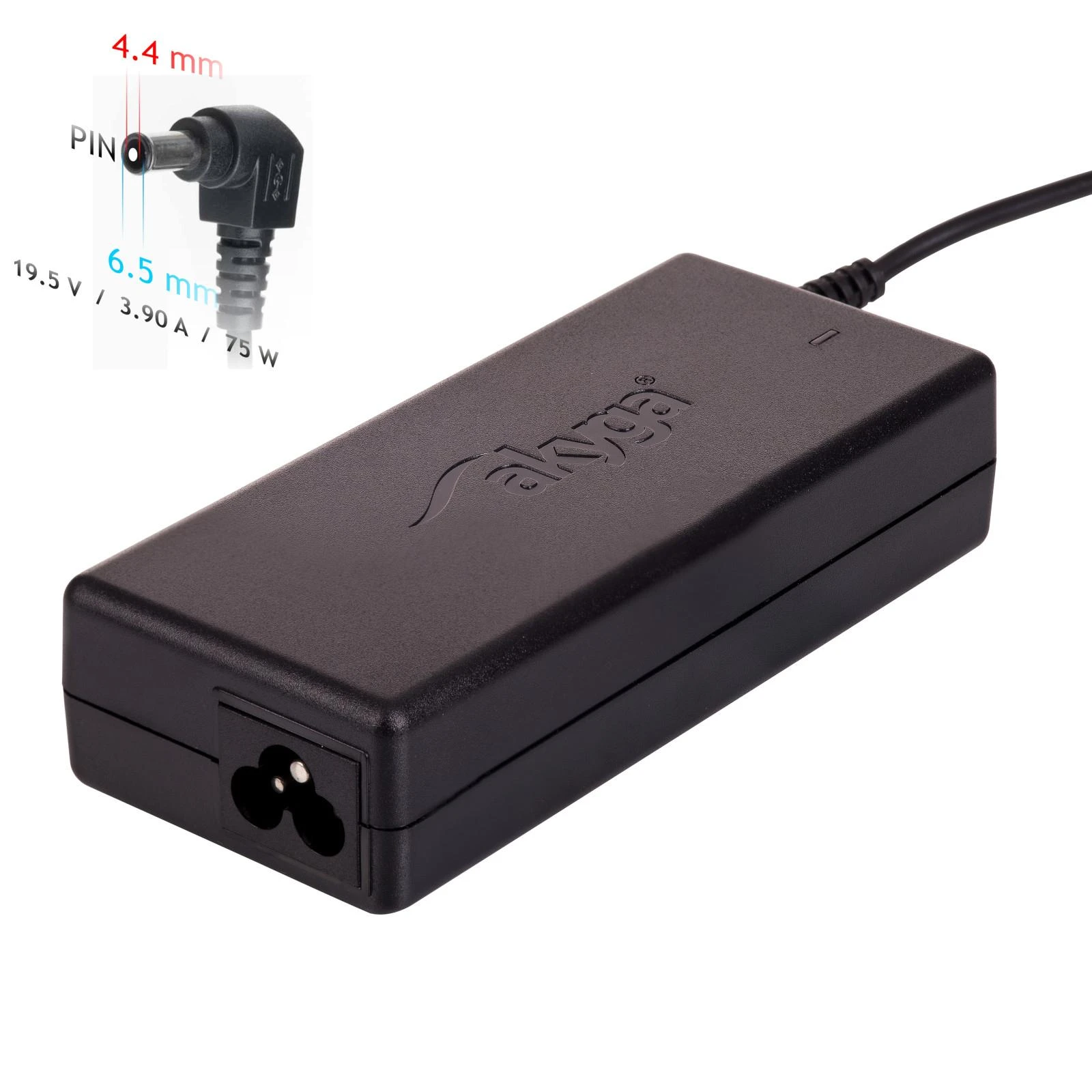 Akyga AK-ND-19 maitinimo adapteris/inverteris Indoor 75 W Juodas