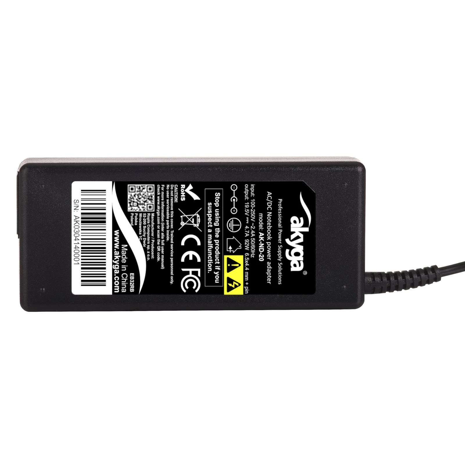 Maitinimo Adapteris - Akyga AK-ND-20, Juodas