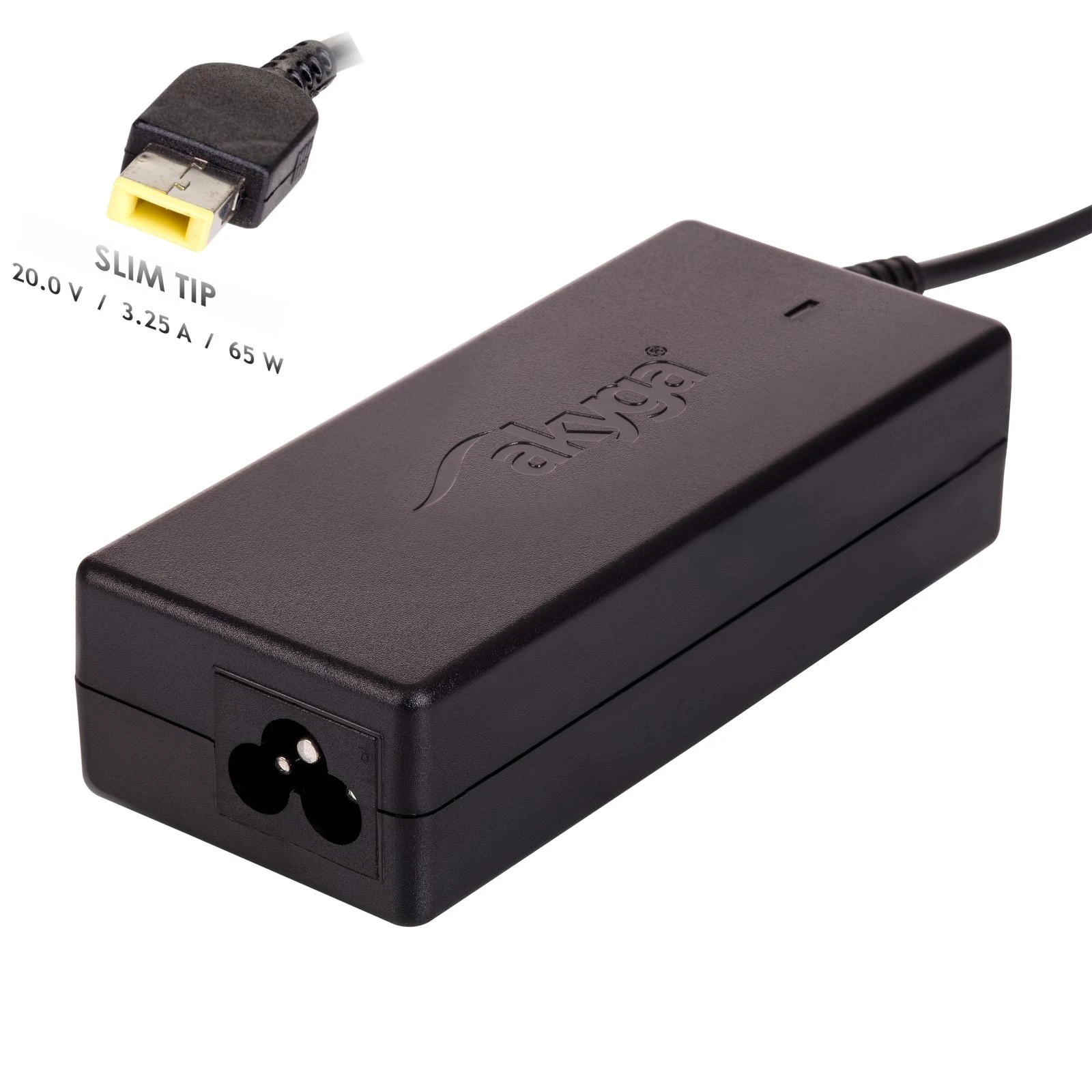 Nesiojamo Kompiuterio Įkroviklis - Akyga AK-ND-24 65W 20V 3.25A Vidaus Juodas