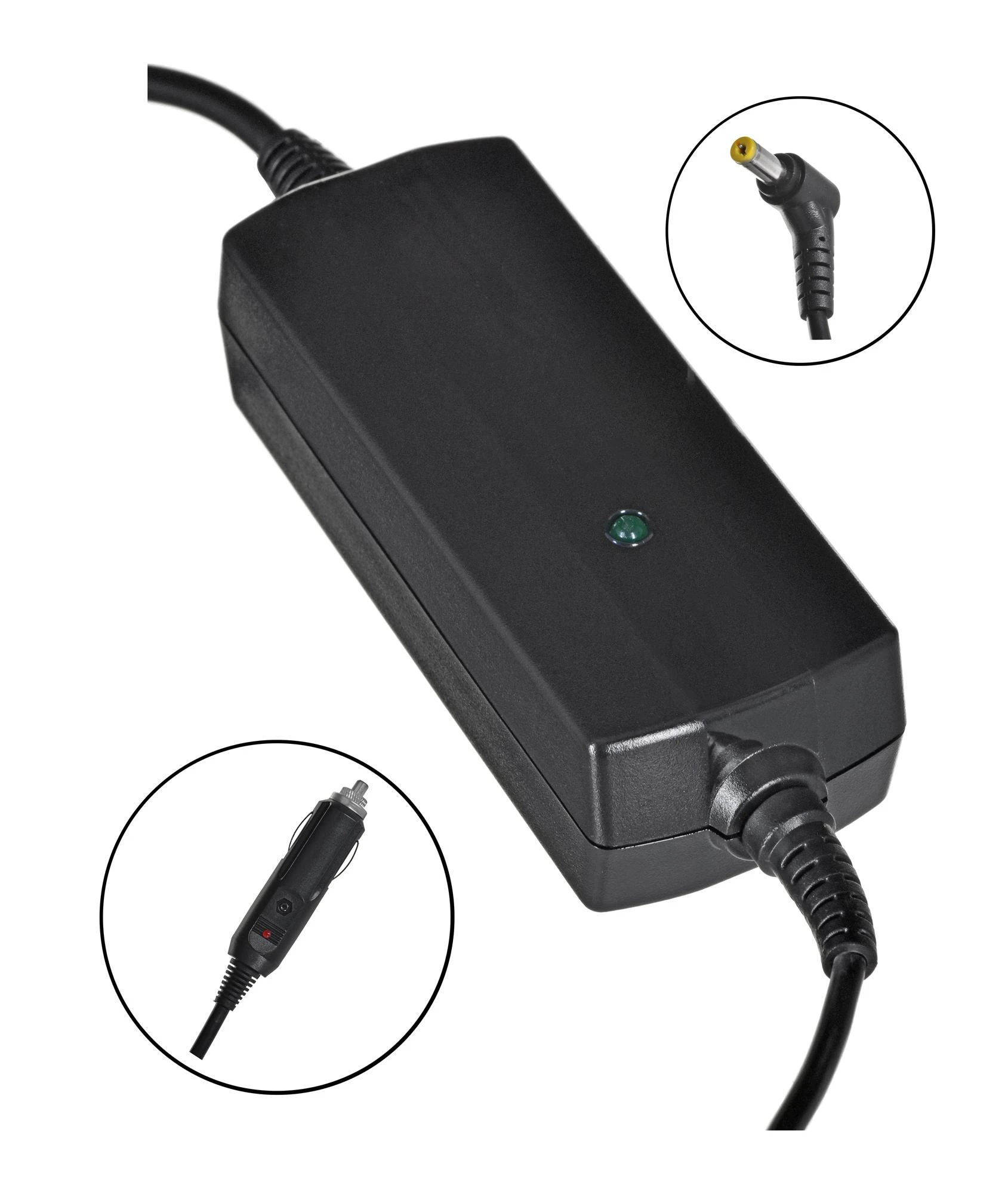 Automobilinis nešiojamojo kompiuterio pakrovėjas Akyga AK-ND-43 (19V / 4.74A 90W 5.5 x 1.7mm) ACER 1.2m