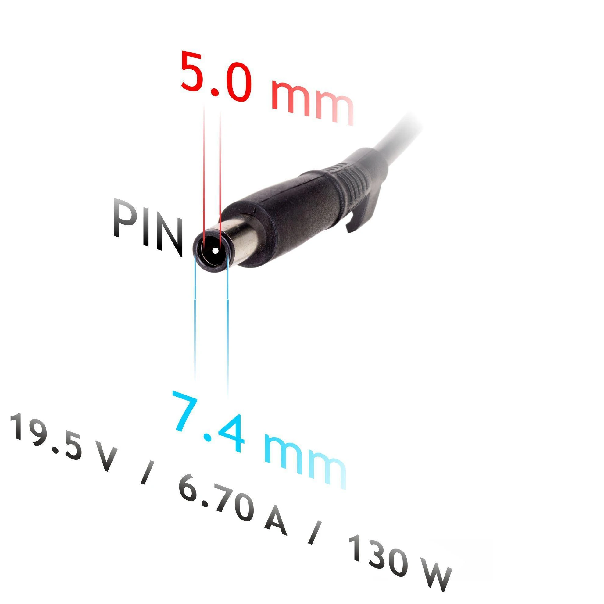 Maitinimo tinklas Akyga AK-ND-57 nešiojamiesiems kompiuteriams DELL (19,5 V, 6,75 A, 130 W, 7,4 mm x 5 mm)