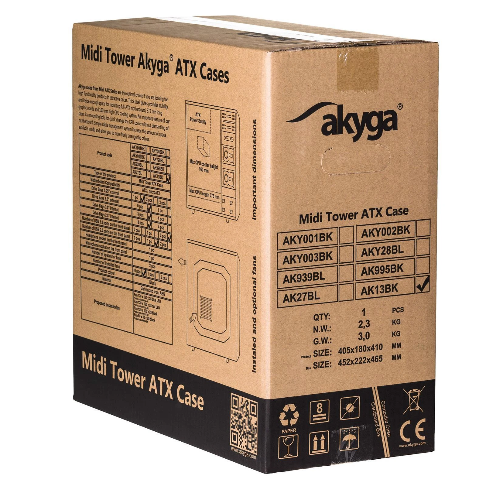 Kompiuterio Korpusas - Akyga AK13BK Micro Tower Juodas