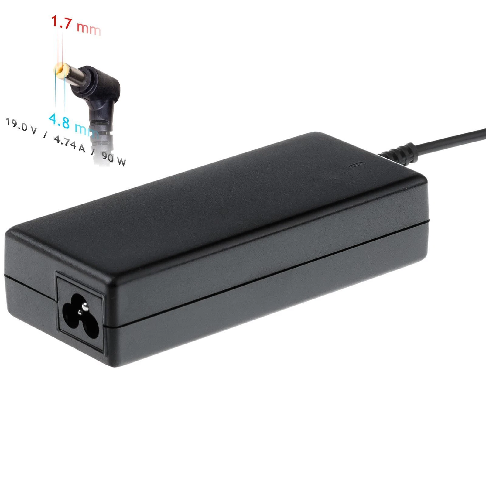 Nešiojamojo kompiuterio pakrovėjas Akyga AK-ND-08 (19V / 4.74A 90W 4.8 x 1.7mm) HP 1.2m