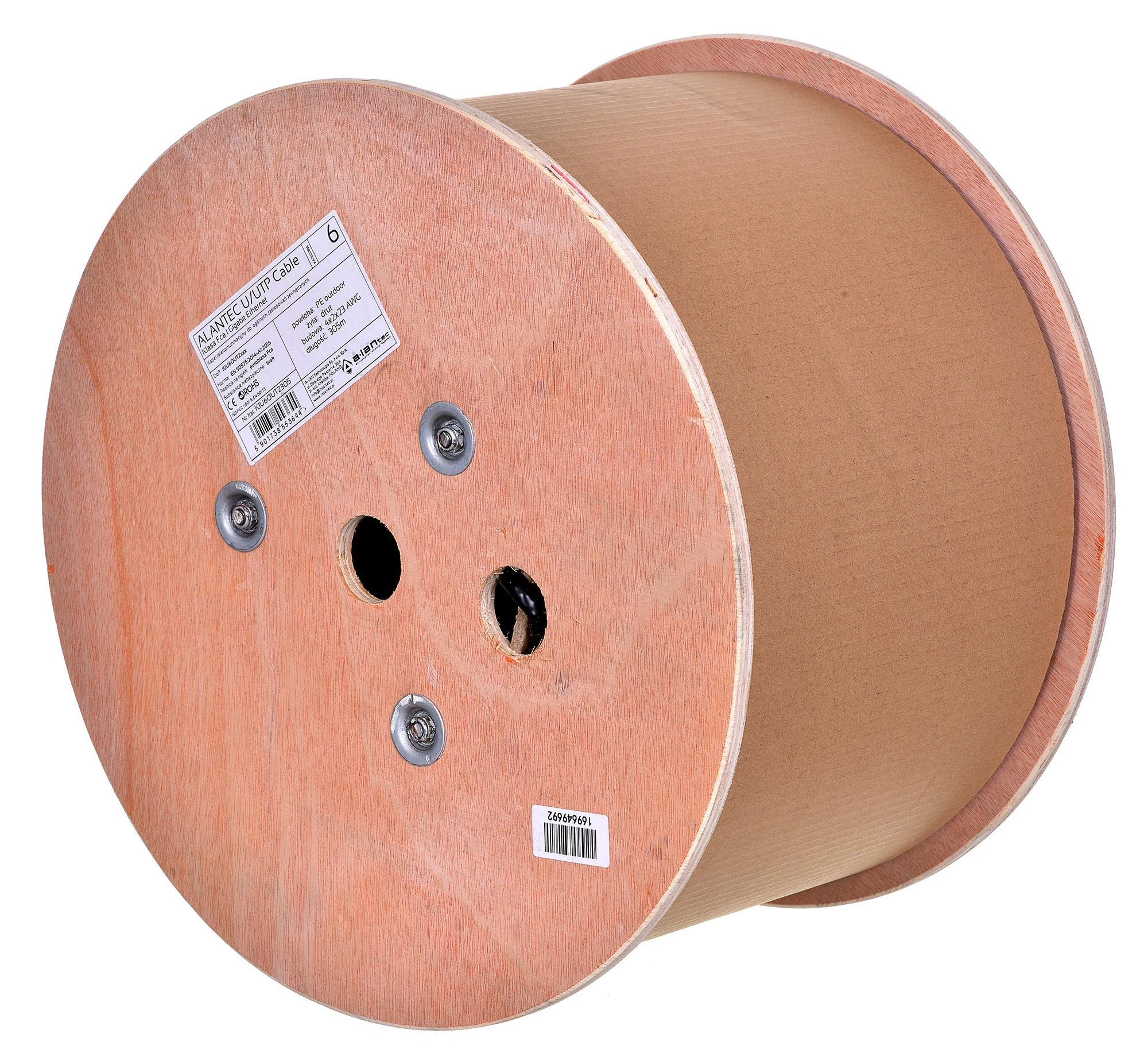 Tinklo Kabelis - Alantec KIU6 305m Cat6 U/UTP Juodas