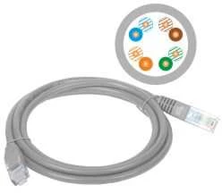 Patch-cord U/UTP kat.5e PVC 3.0m pilka ALANTEC