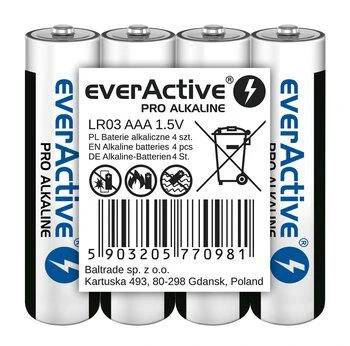 everActive Pro Alkaline AAA baterijų 4 vnt. pakuotė