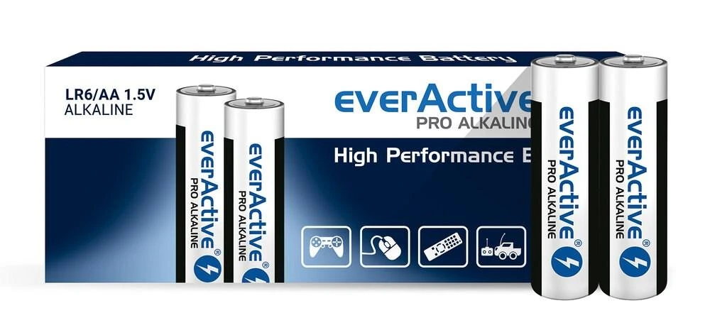 EverActive AA šarminės baterijos pakuotėje