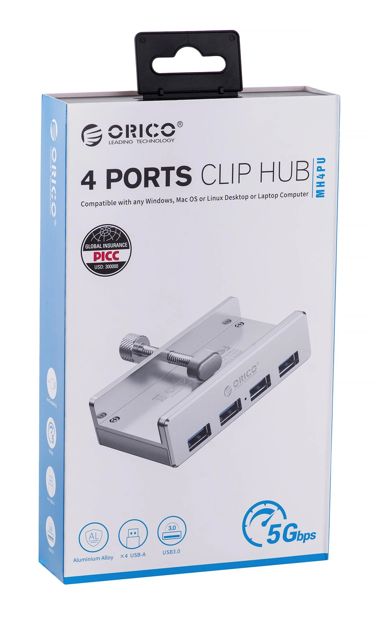 Orico 4in1 adapteris Stebulė 4x USB 3.0 + USB 3.0 kabelis (100cm)