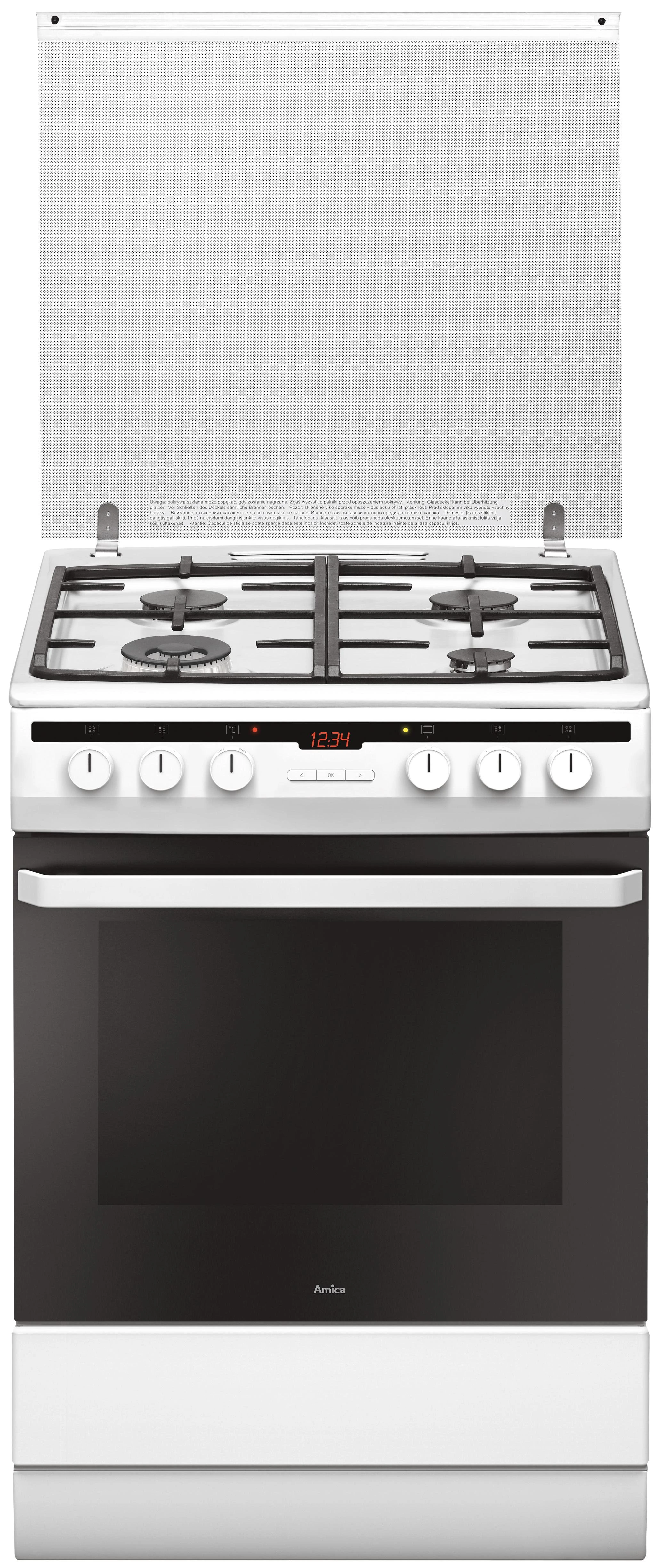 Amica 618GE3.39HZpTaDpNA(W) Atskirai pastatoma viryklė dujinė Baltas A