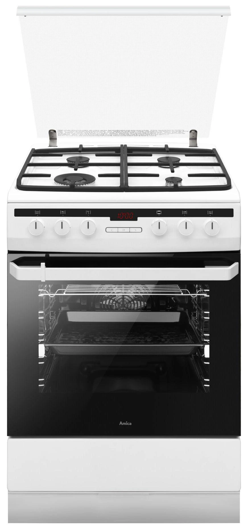Amica 618GE3.39HZpTaDpNA(W) Atskirai pastatoma viryklė dujinė Baltas A