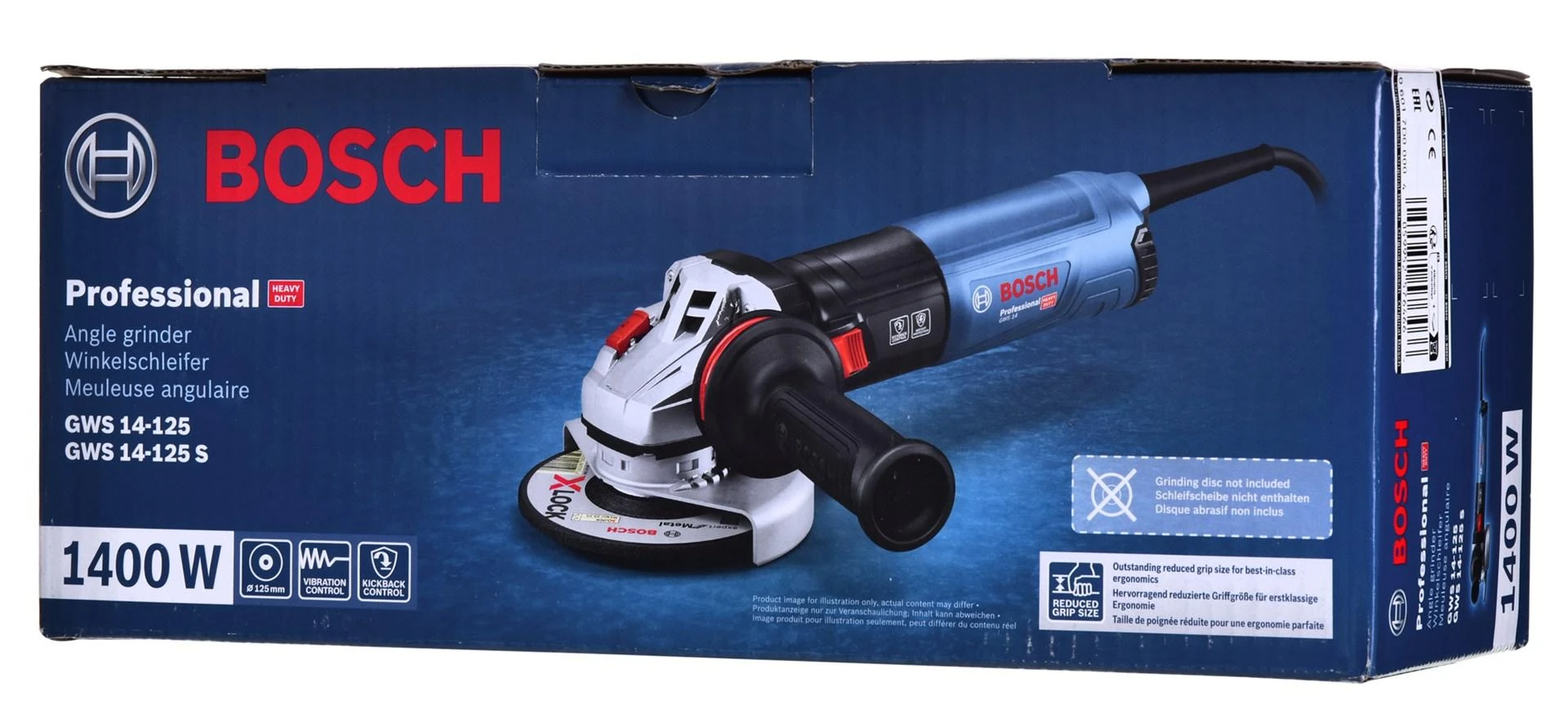 Kampinis šlifuoklis Bosch GWS 14-125, 1400 W, 11.500 min.-1