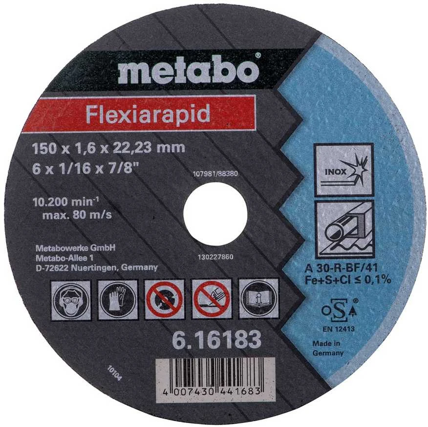 METABO W 18 LTX 150 QUICK kampinis šlifuoklis (600404650) + metaBOX 165 L dėklas Žalia, Juoda