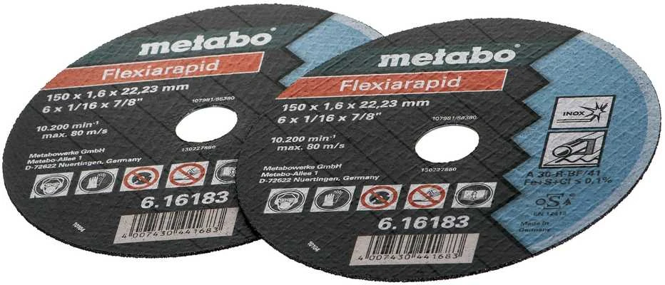 METABO W 18 LTX 150 QUICK kampinis šlifuoklis (600404650) + metaBOX 165 L dėklas Žalia, Juoda