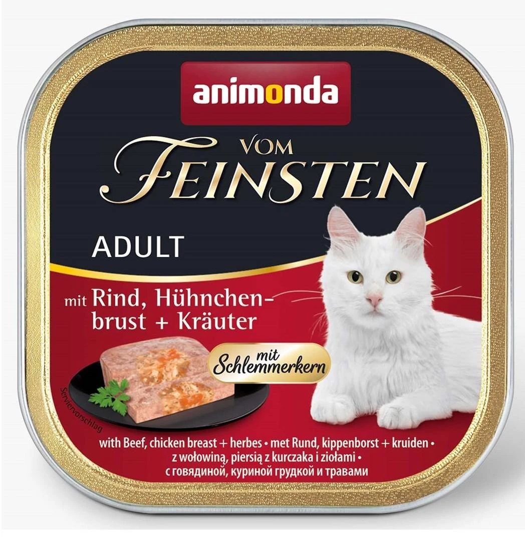Animoda Animonda Vom feinsten schlemmerkern su jautiena, vištienos krūtinėle ir žolelėmis, 100g kons.katėms