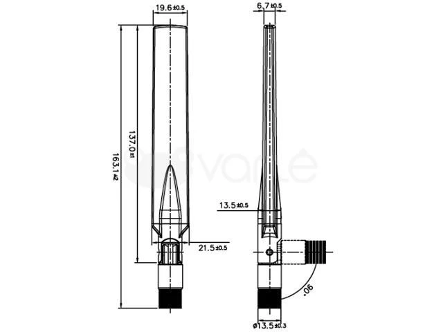 Delock GSM / UMTS antenos SMA kištukas 1.0 - 3.5 dBi omnidir.l su pakreipimu. juodas